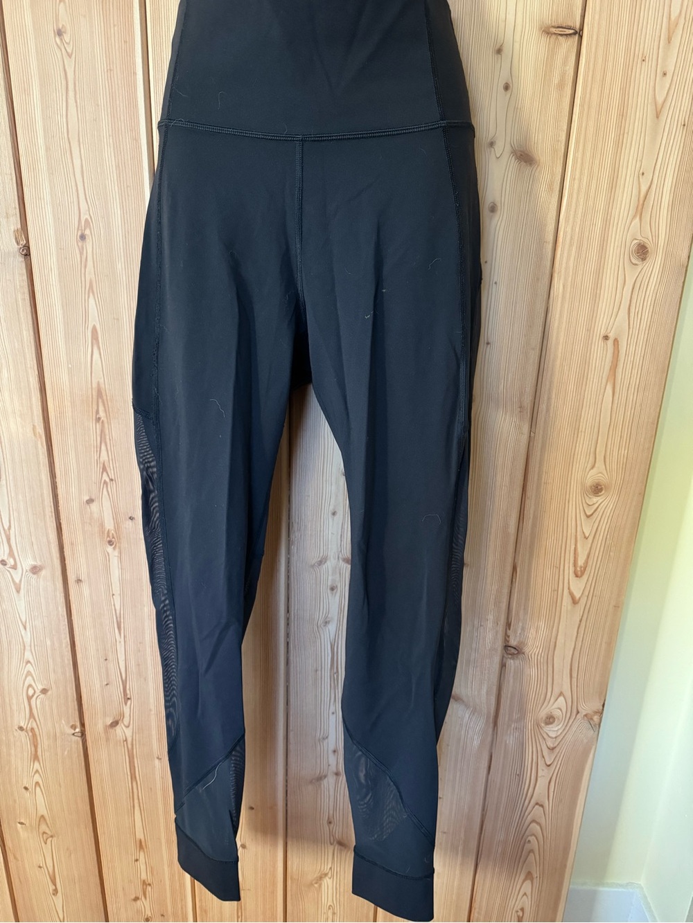 lululemon athletica Black High-Waist Mesh Paneled Leggings